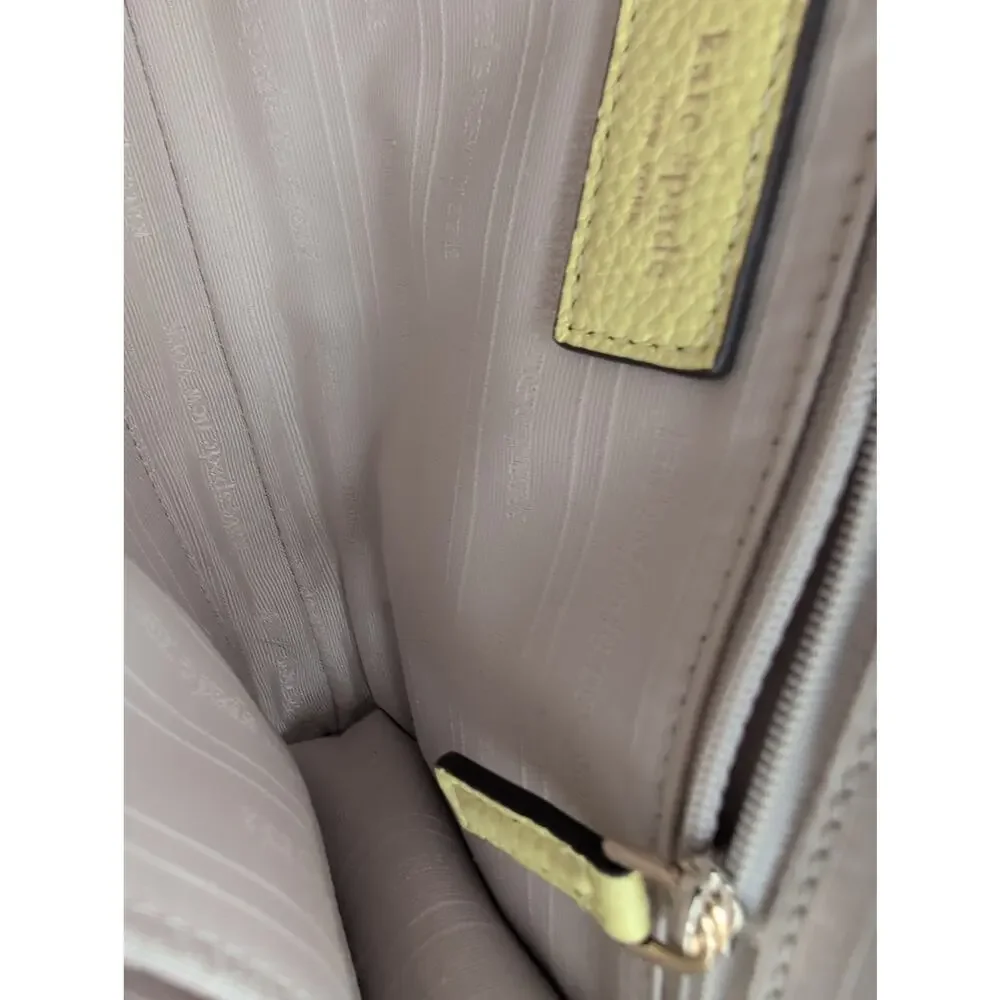 Kate Spade NY Suns Out Pale Yellow Pebbled Leather Wallet Crossbody Bag